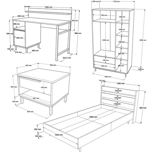 ON24-SU Oak Young Room Set slika 8