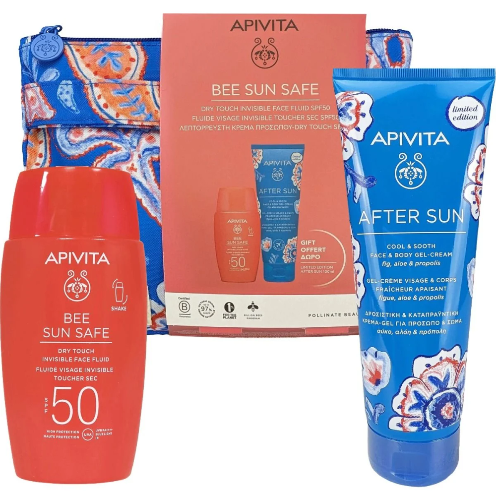 APIVITA SUN DRY TOUCH FLUID SPF50 50ML + GRATIS AFTER SUN GEL-KREMA 100ML + GRATIS NESESER slika 1