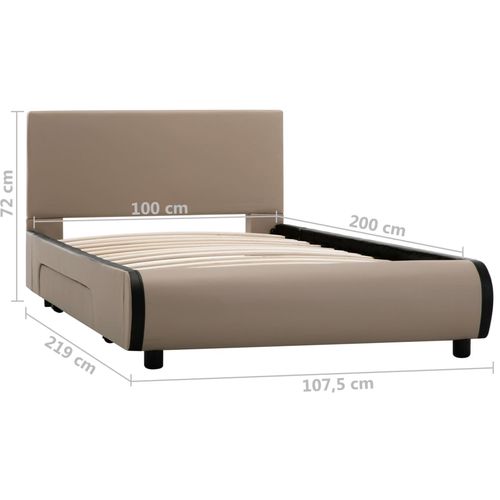 Okvir za krevet od umjetne kože boja cappuccina 100 x 200 cm slika 48