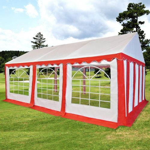 Vrtni šator od PVC-a 3 x 6 m crveno-bijeli slika 1
