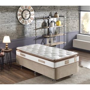 Woody Fashion Madrac, Bijela boja Smeđa, Queen 100x200 cm Single Size Padded Firm Mattress