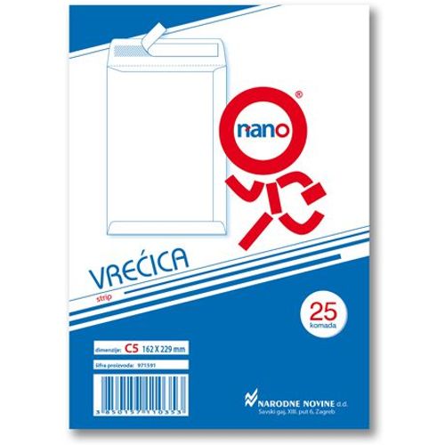 Vrećice 162x229 mm C5-BB strip, bijela, 25/1 slika 2