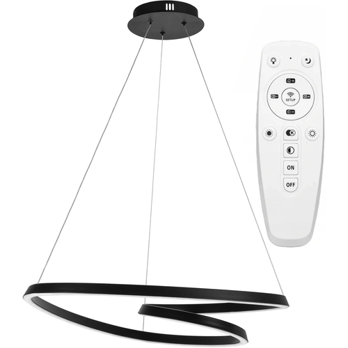 TOOLIGHT Stropna svjetiljka Hanging Loop LED + Remote APP796-cp crna slika 1