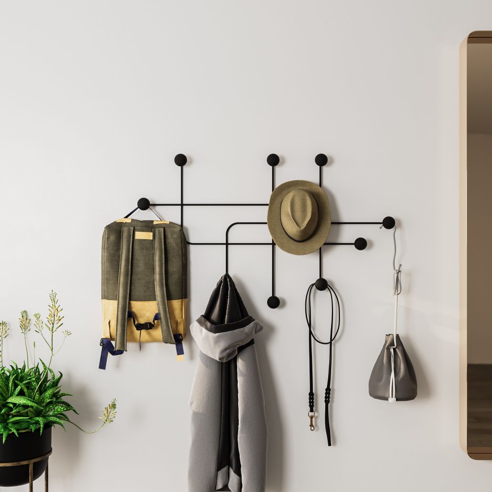 Metal wall hook Samara, colour: black slika 1