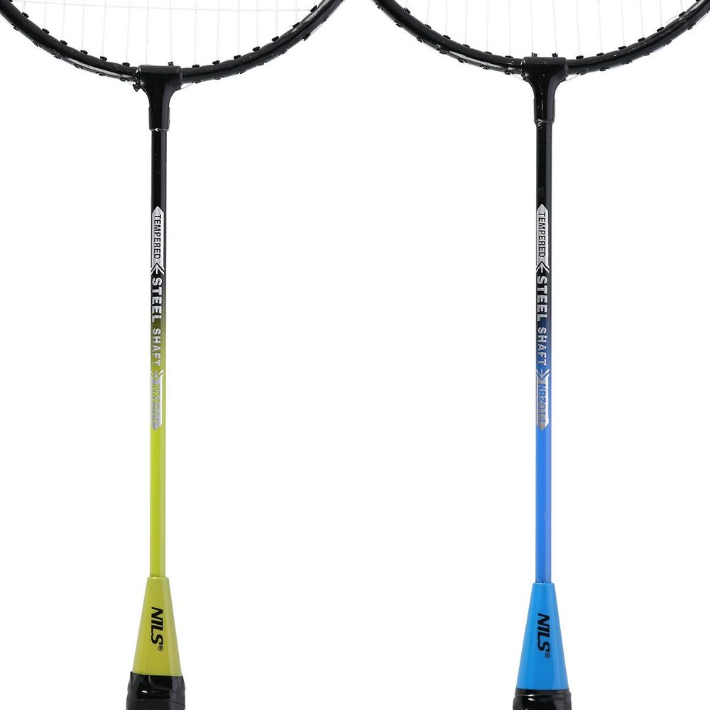 Nrz014 čelični / badminton set 4 rakete + 3 lopte za loptice + mreža 195x22cm + navlaka nils slika 5