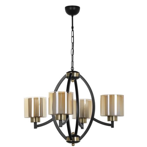 Paul 4 lü siyah avize bal camlı Vintage Chandelier slika 2