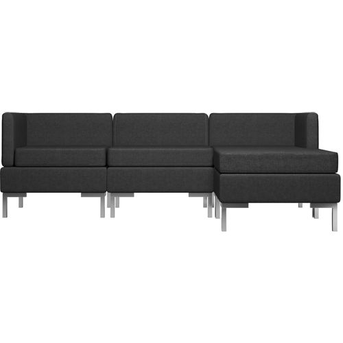 4-dijelni set sofa od tkanine crni slika 3