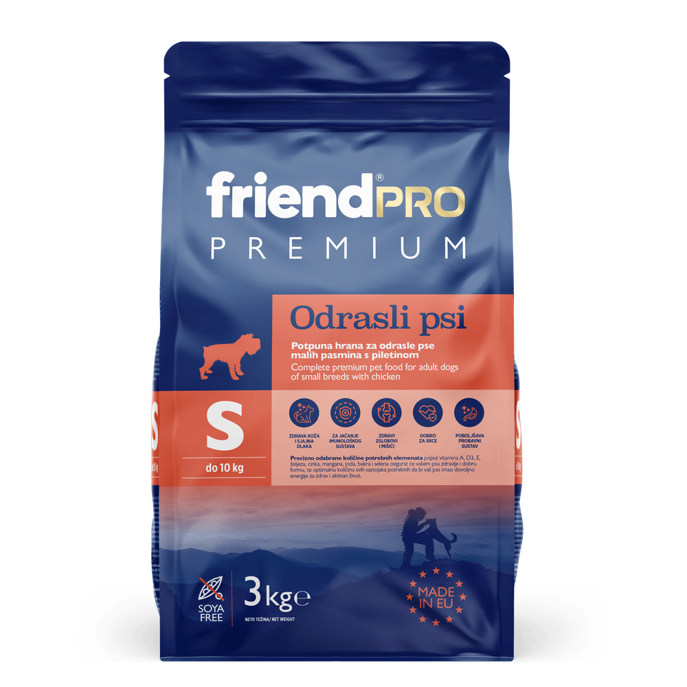 Friend PRO Premium suha hrana za odrasle pse malih pasmina Piletina 3kg slika 1