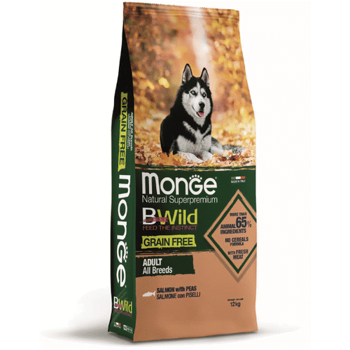 Monge BWild Grain Free Dog All Breeds Adult Salmon With Peas 2.5 kg slika 1