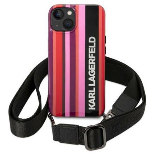 Karl Lagerfeld Futrola za iPhone 14 Pink Color Stripes Strap slika 4