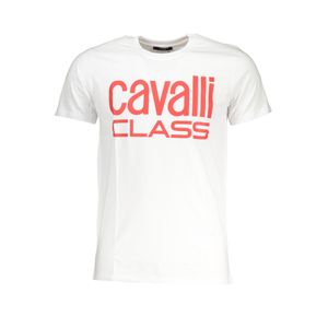 CAVALLI CLASS MEN'S SHORT SLEEVED T-SHIRT WHITE