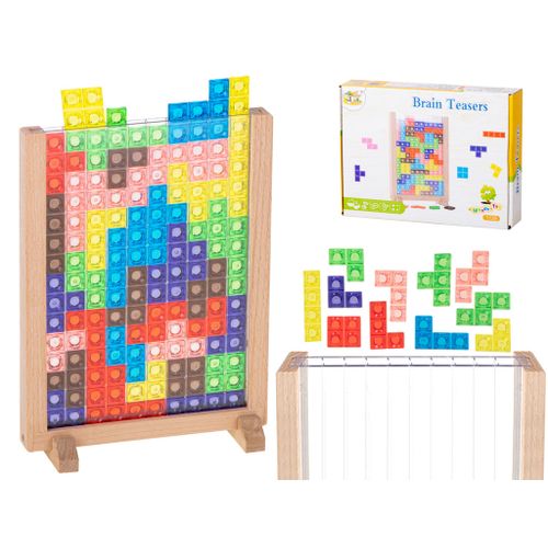 Montessori vertikalni tetris u drvenom okviru slika 1