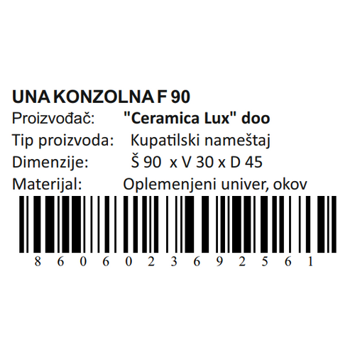 Ceramica lux   Una donji deo F90 konzolna 300254 slika 5