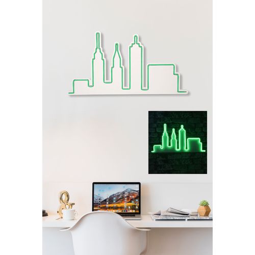 Wallity Ukrasna plastična LED rasvjeta, City Skyline - Green slika 3