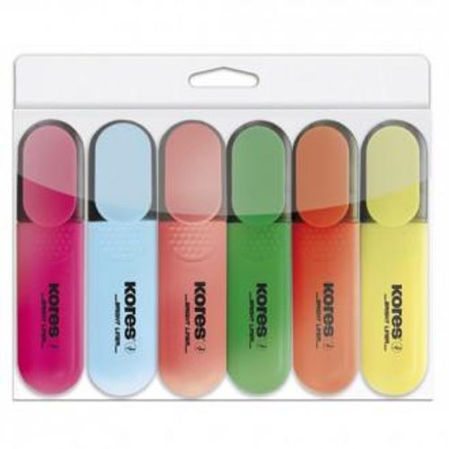 Tekstmarker Kores, Bright Liner, 0,5-5 mm, set od 6 boja, PVC etui slika 1