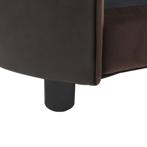 Sofa za pse smeđa 69 x 49 x 40 cm od pliša i umjetne kože slika 47