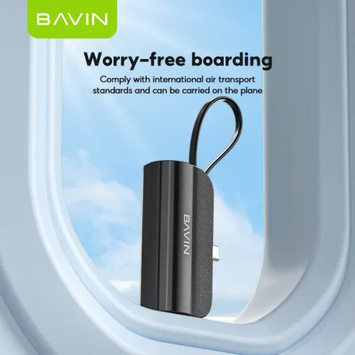 Bavin Power bank 5000mAh Ligtning port + kabl type-C crna slika 2