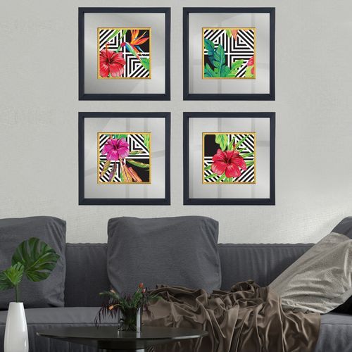 CAM617140001 Multicolor Decorative Framed Painting (4 Pieces) slika 1