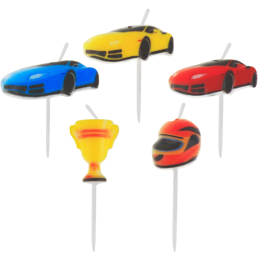 PF-SPWS Svjećice za tortu Car Racing 7,5cm, 5kom slika 1
