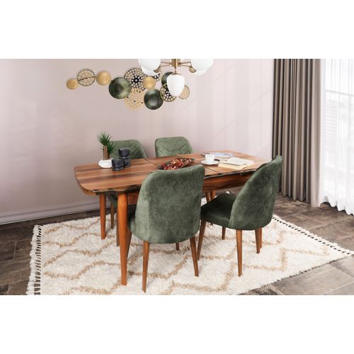 Hanah Home Dallas 558 V4  Walnut
Dark Green Chair Set (4 Pieces) slika 2