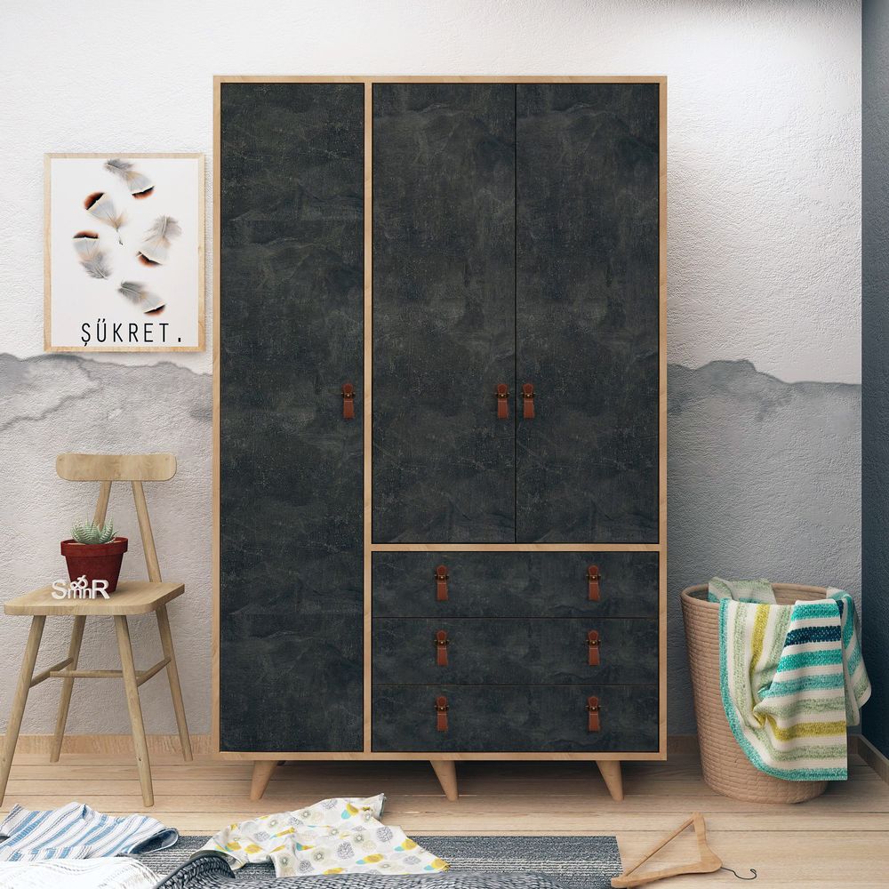 Ormar Chunky Oak u Tamno Sivoj Boji slika 1