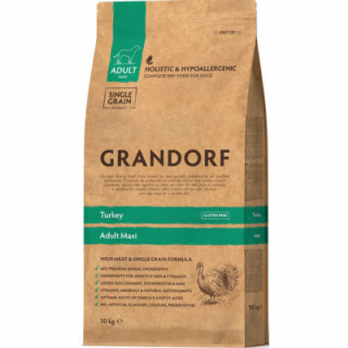 Grandorf Dog Adult Large Breeds Ćuretina &amp; Smeđi Pirinač 10kg slika 1