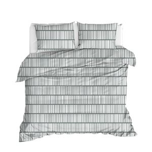 L'essential Maison Vektör v2 - Sivo Beli Sivi Ranforce Posteljni Set za Dvostruki Duvet