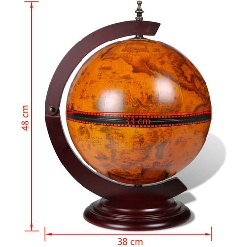 Stolni stalak za vino u obliku globusa od drva eukaliptusa slika 17