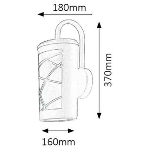 Rabalux Pescara spoljna zidna lampaE27 60W sivo/opal IP44 Spoljna rasveta slika 4