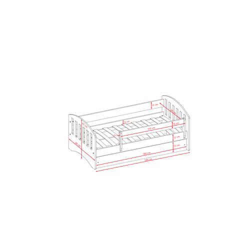Drveni dječji krevet Classic s ladicom - bijeli - 180*80cm slika 6