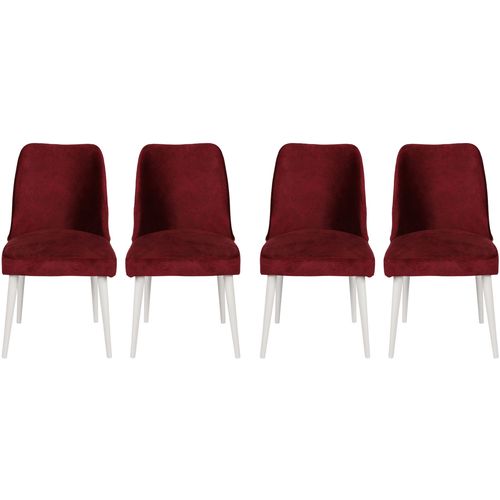 Woody Fashion Set stolica (4 komada), Bordo crvena Bijela boja, Nova 782 slika 2
