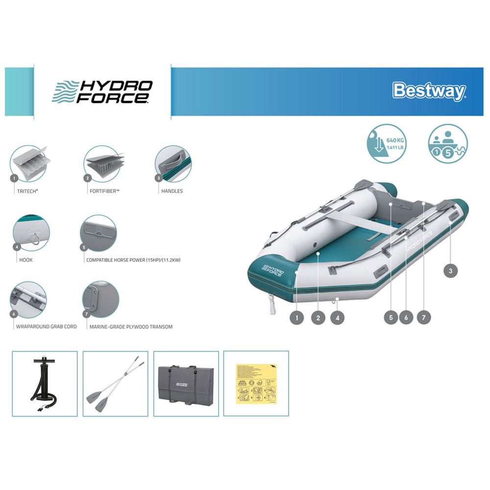 Bestway gumeni čamac za 4 osobe Hydro‑Force Mirovia Pro 330×162 cm 65049 slika 3