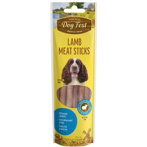 Dog Fest Lamb Meat Sticks, poslastica za pse, mesni štapići s janjetinom, 45 g slika 1