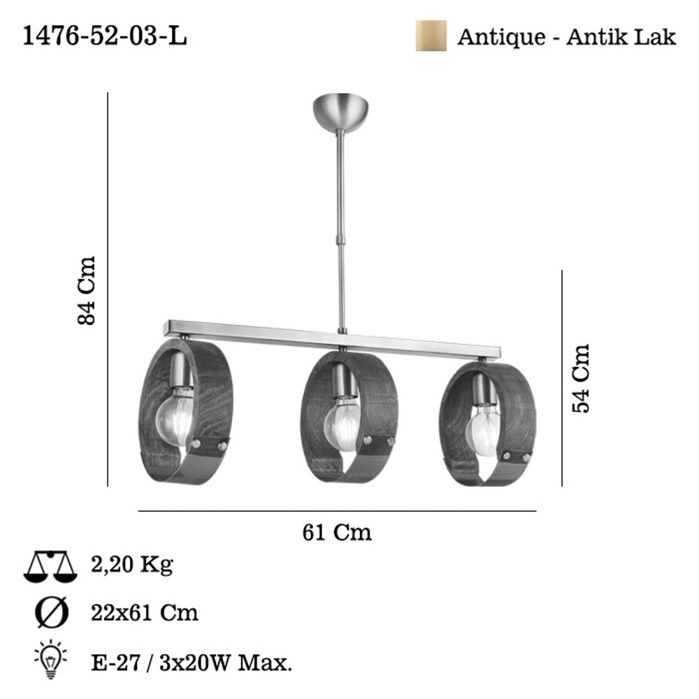 Manya - 52-03-L Antik Lustar slika 3