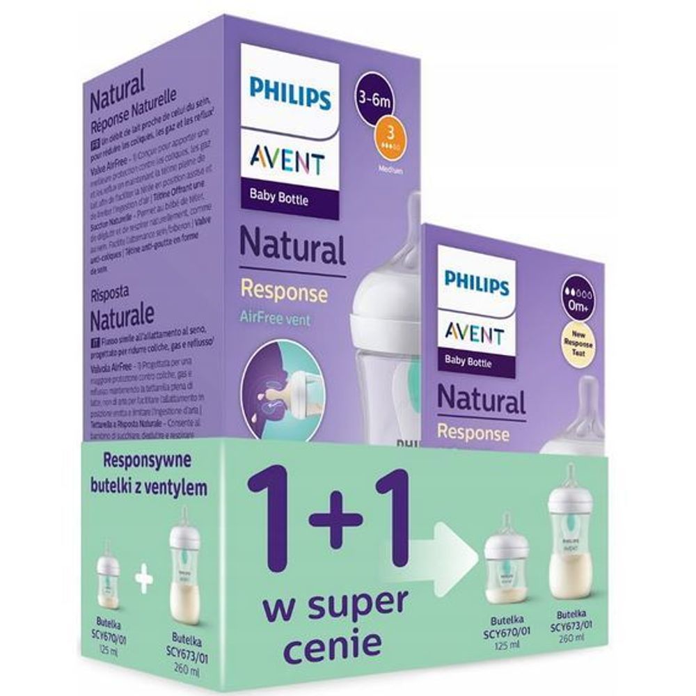 Prirodna osjetljiva boca s ventilom bez zraka 260 ml + 125 ml slika 1
