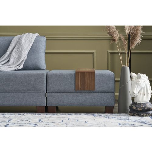 Atelier Del Sofa Kutna garnitura na razvlačenje, Plava, Fly Left - Blue slika 4