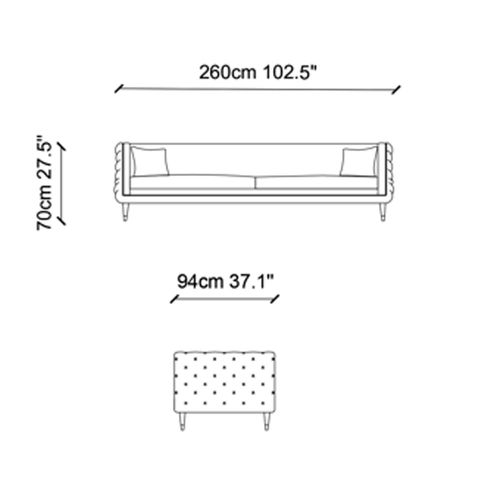 Olympus Cream Sofa sa 4 sedišta slika 7