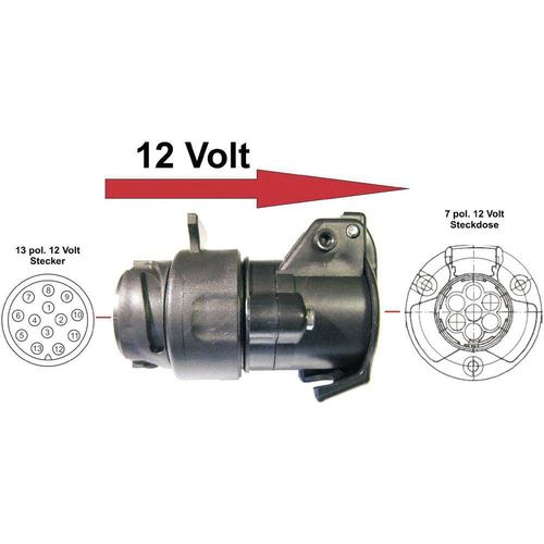 SecoRüt 50110 adapter za prikolicu [uticnica 13-polna - utikač 7-polni] ABS plastika slika 4