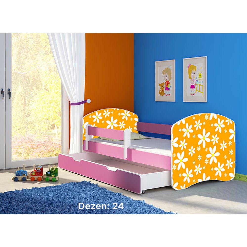 ACMA Dječiji krevet Acma II sa ladicom Pink - 180x80cm - Dezen 24 slika 2