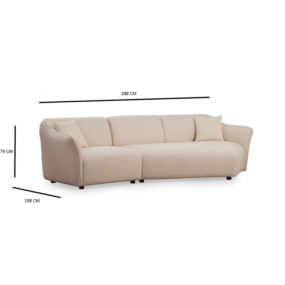 Ugaona Sofa 'Mentıs Corner 6 (L1+2Xr)' u Krem Boji slika 11