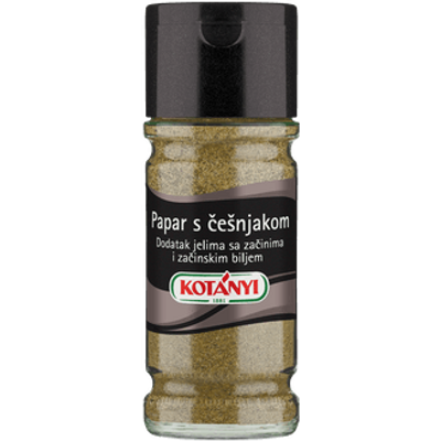 Uravnotežena mješavina papra, soli i češnjaka. Nježan i aromatičan okus Kotányi papra s češnjakom prekrasno će naglasiti okus različitih jela.
