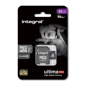 Integral 32GB Micro SDHC Class 10 Memorijska Kartica s Brzinom Čitanja do 90MB/s + SD Adapter