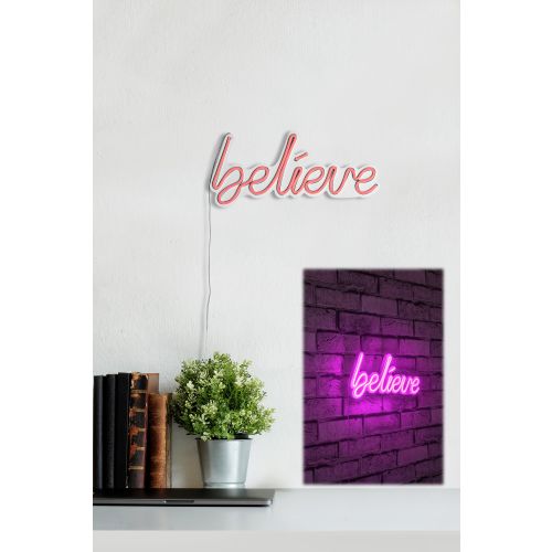 Wallity Ukrasna plastična LED rasvjeta, Believe - Pink slika 3