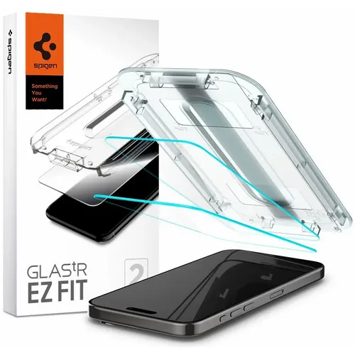 Kaljeno staklo SPIGEN Glas.TR EZ FIT 2 komada za IPHONE 15 PRO MAX prozirno slika 1