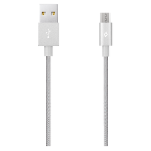 Kabel - Micro USB to USB (1,20m) - Silver - Alumi Cable