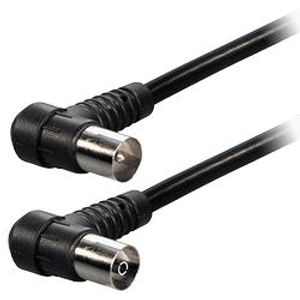 Transmedia 1,5m Cable IEC-plug right angle 9,5 mm - IEC-jack right angle 9,5 mm, BLK