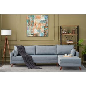 Atelier Del Sofa Kutna garnitura, Plava, Bella Soft Köşe Koltuk Right - Blue