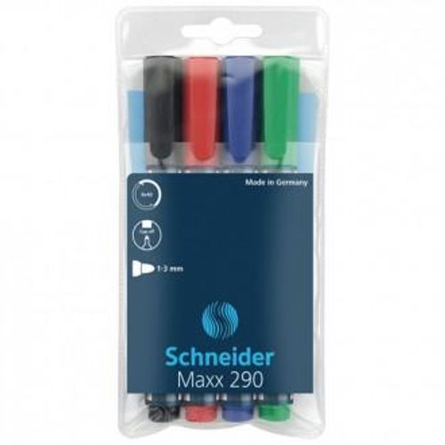 Flomaster Schneider, marker za bijelu ploču, Maxx 290, 1-3 mm, set od 4 boje, PVC etui slika 1