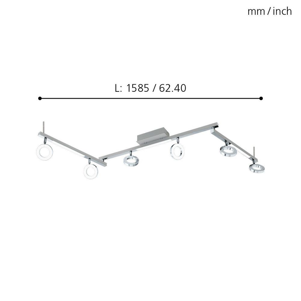 Eglo Cardillio 1 reflektor/6, led, 6x3,2w/3x3,3w, 6x400lm/3x360lm, krom  slika 3