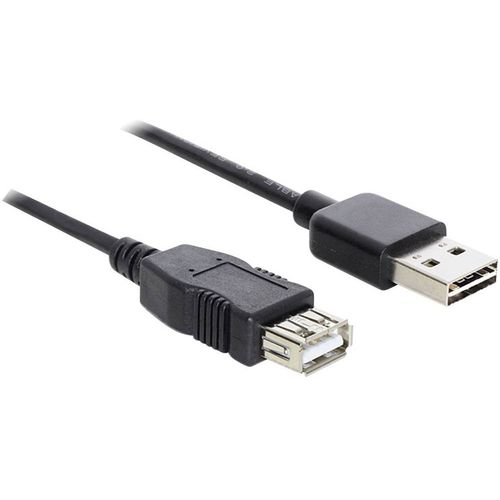 Delock USB 2.0 priključni kabel [1x muški konektor USB 2.0 tipa a - 1x ženski konektor USB 2.0 tipa a] 5.00 m crna utikač primjenjiv s obje strane, pozlaćeni kontakti, UL certificiran USB 2.0 priključni kabel [1x USB 2.0 utikač A - 1x USB 2.0 utikač A] 5 m crni pozlaćeni kontakti Delock slika 1